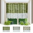 thumbnail image 1 of JASKFLY Polyester Curtains 1 Pack Floral Print Lace Edge Tiered, 1 of 8
