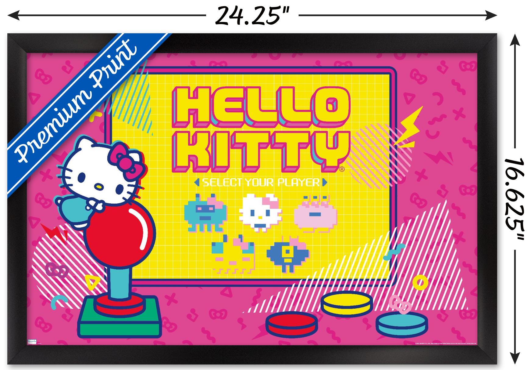 Hello Kitty - Kawaii Arcade Wall Poster, 14.725" x 22.375" Framed