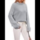 thumbnail image 1 of Suéteres de Cuello Redondo para Mujer, Conjuntos de Otoño, Suéteres de Punto con Cuello Redondo y Abertura Lateral, Tops de Moda. Gris L, 1 of 10