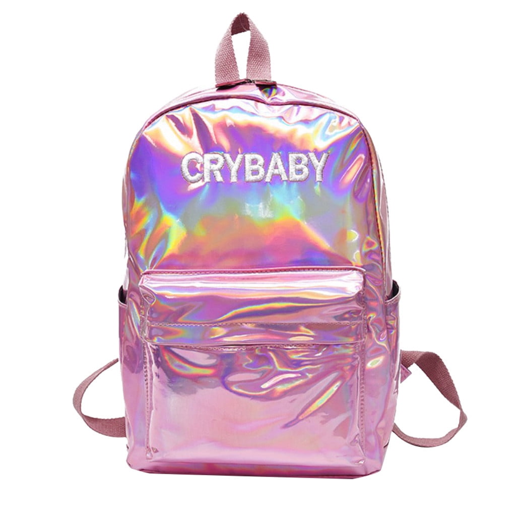 Backpack Women Fashion Leather Large Capacity Holographic School Bookbag