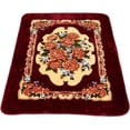 thumbnail image 3 of Chezmoi Collection Heavy Thick Korean Style Faux Mink Blanket Single Ply 9 Lbs, Reversible 750GSM Thick Silky Soft Plush Raschel Mink Blanket, 85" x 95" Asia King Size, Red Rose, 3 of 9