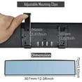 thumbnail image 2 of 12Inch Anti-glare Rear View Mirror Universal Wide Angle Interior Rear View Mirror Eliminate Blind Spots for Most Cars Truck Vehicles 300mm, 2 of 5
