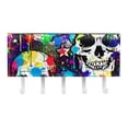 thumbnail image 2 of PhooArto Key Holder for Wall Decorative with 5 Key Hooks, Splash Stars Skulls Holders Wall Mount Organizer with Mail Key Rack, Self Adhesive, 2 of 7