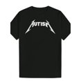 thumbnail image 2 of T-shirt décontracté à col rond pour homme avec motif de sensibilisation à l'autisme, tissu tricoté en polyester, légèrement extensible, coupe régulière, motif alphabétique - 180g/m², 2 of 6