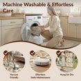 thumbnail image 5 of Design&I 8'x10' Washable Area Rug Beige Geometric Cream Motifs Minimalist Plush Neutral Greige for Living Room, Family Extra Large Skid-Resistant Low Profile, 5 of 7
