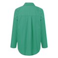 thumbnail image 5 of Tittly Button Down Shirts Womens Shirts Collar Solid Casual Long Front Sleeve Turn Tops Down Women Pockets Shirt Button Women's Blouse Long Sleeve Shirts for Women Tshirts Shirts Womens Tops Green M, 5 of 6