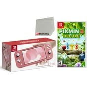 Nintendo Switch Lite 32GB Handheld Video Game Console in Coral with Pikmin 3 Game Bundle