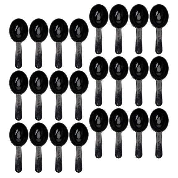 50Pcs Black Plastic Coffee Scoop for Measuring and Quantitative Dispensing Round Head