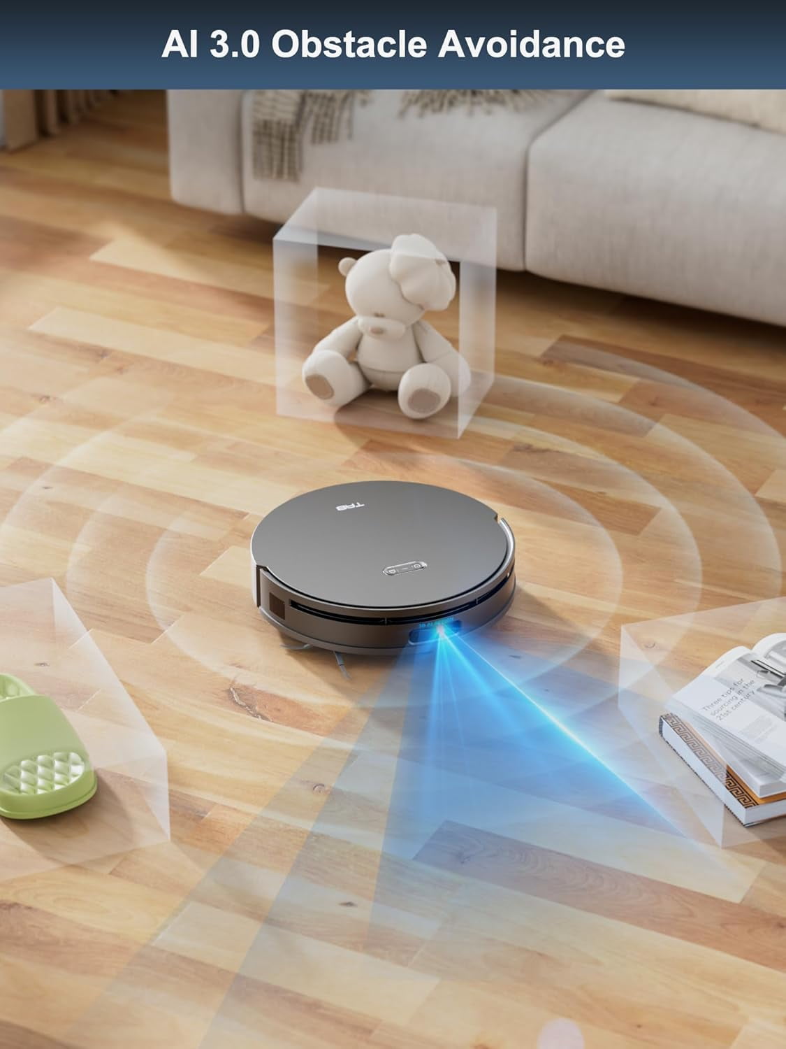 TAB Fairy10 Robot Vacuum and Mop Combo with 6000 Pa Suction, Hidden LiDAR Navigation, Self Drying, Auto Empty & Refill, 15mm Auto Lift Dual Mops, Auto Mop Washing, Obstacle Avoidance, Self Cleaning