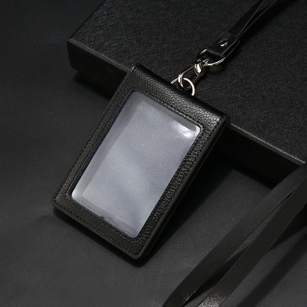 Estuche para documento de identidad con permiso de trabajo, de cuero, plegable, con ranura para varias tarjetas para el aeropuerto, con cordón, estuche protector para documento de identidad, etiqueta