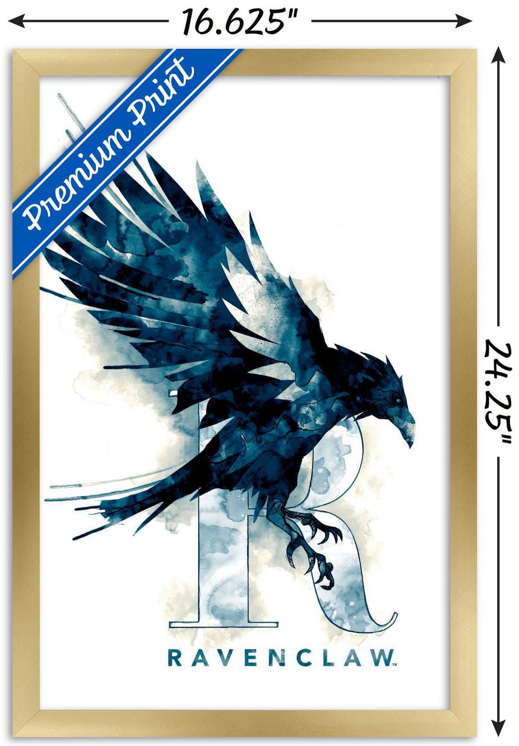 The Wizarding World: Harry Potter - Ravenclaw Illustrated House Logo Wall Poster, 14.725" x 22.375"