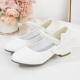 thumbnail image 2 of Gyujnb Girls Closed Toe Pearl Bow Mary Jane Shoes, Low Heel Dress Footwear for Formal and Daily Wear (Little Girls, Big Girls),8-9 Years, 2 of 5
