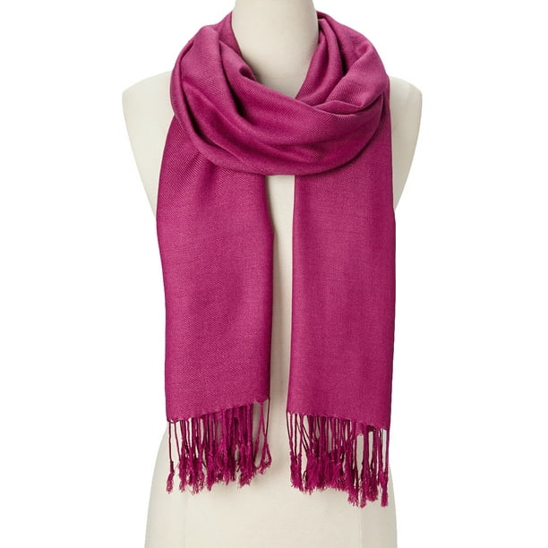 Oussum Dark Pink Solid Scarfs for Women Fashion Warm Neck Womens