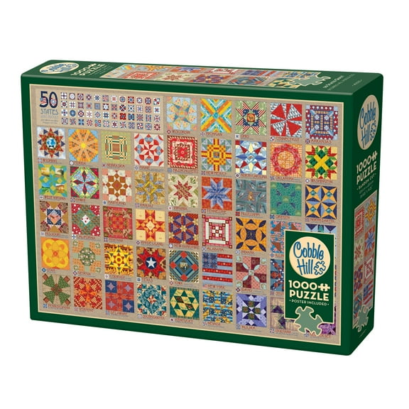 Cobble Hill States Quilt Blocks Jigsaw Puzzles, Chipboard, 1001 Count