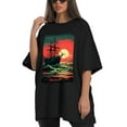 thumbnail image 4 of Plus Size Shirt for Women Black Tops for Women Oversized Short Sleeves Shirt for Women T Shirt Crewneck Shirt for Women XL, 4 of 5