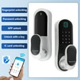 thumbnail image 4 of Smart Door Lock Keyless Entry Door Lock Handle with 2 Cards and 2 Keys Biometric Door Lock App Remote Operation WiFi Smart Lock for 30-60mm Office Home Bedroom Door, 4 of 7