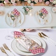 thumbnail image 3 of Easter Bunny Eggs Cloth Napkins, Spring Wildflowers Plants Pink Farm Plaid Washable and Reusable Dinner Napkins Set of 8, Table Napkin for Kitchen Party Birthday Wedding Hotel Housewarming 20"x20", 3 of 9