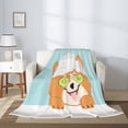 thumbnail image 2 of Sigee Corgi With Towel Ans Slice Cucumber for Flannel Blanket - Ultra-Soft, Warm and Cozy, Perfect for Couch, Bed, or Travel-40"x30", 2 of 6