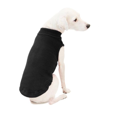 gooby stretch fleece pull over cold weather dog vest, black,