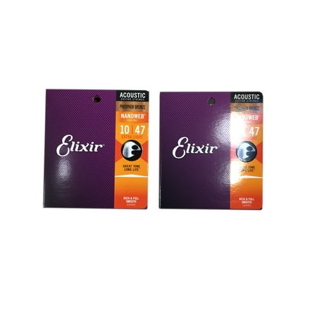 Elixir Guitar Strings 2-Pack Acoustic Phosphor Bronze Nanoweb Extra Light