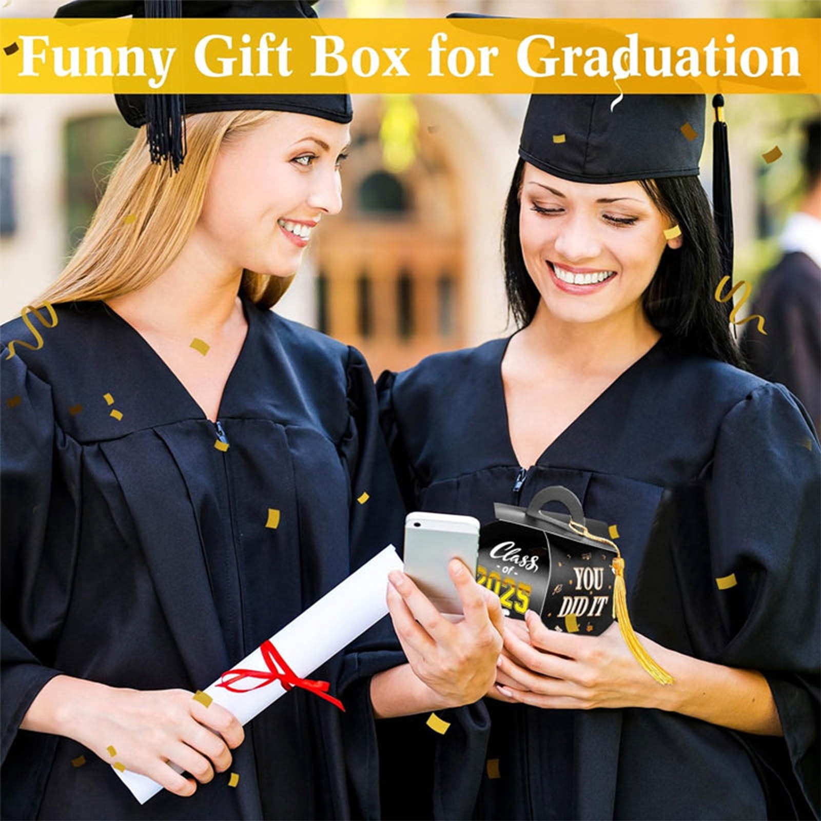 Graduation Candy Box 50Pc Doctoral Cap Shape Gift Boxes Party Favor Packaging DIY Graduation Ceremony Decor Snack Treat Holder For Classmates Teacher Thank You Graduation Celebration Party Supply Set