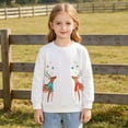 thumbnail image 5 of Mitankcoo Girls Embroidered Sweatshirt Long Sleeve Crew Neck Pullover for Casual Comfort Tops 1-7Y, 5 of 8