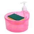 thumbnail image 3 of Dispensador de Jabón Y Soporte para Fregador, Organizador de Encimera para Fregadero, Cepillo para Platos, Esponja Incluida, Botella con Bomba de Líqu redondo BLESIY dispensador de jabón, 3 of 8