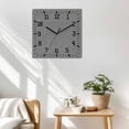 thumbnail image 3 of Dark Gray Wooden Wall Clock Silent Non Ticking, Farmhouse Burlap Solid Grey Color Modern Linen Texture Square Wall Clocks Battery Operated, Decor Clock for Home Office, Living Room, Kitchen, 10 Inch, 3 of 9