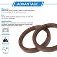 thumbnail image 4 of Unique Bargains Universal Oil Seal TC Double Lip W Steel Spring Seal Ring Rotary Shaft Seal High Pressure FKM Rubber Brown 2 Pcs 45x55x7mm, 4 of 7