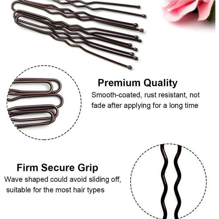 200 Pcs U Shaped Hair Pins, Portable Hair Grips Brown Hair Pins, Bobby Pins  Brown Hair Clips Hair Styling Pins for Women, Easy to Use, Fashionable Hair  Clips for Styling(Coffee) 