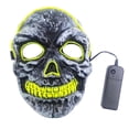 thumbnail image 1 of Máscara fluorescente para adultos con cara de fantasma de Halloween iluminada por LED, 1 of 2