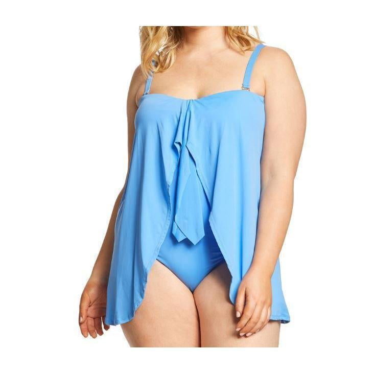 Ralph Lauren Lauren Ralph Lauren Plus Size Sky Blue Flyaway Tummy