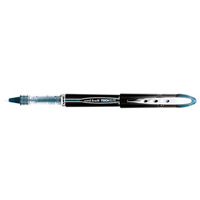 uni-ball Vision Elite BLX Infusion Rollerball Pens, Micro Point, 0.5mm, Blue/Black Ink, 12 Count