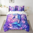 thumbnail image 2 of Erosebridal Funny Dolphin Bed in a Bag Twin size, Dreamy Flower Bed Set, Ocean Animal Reversible Bedding Twin Size, Microfiber Bedroom Decoration, 2 of 6