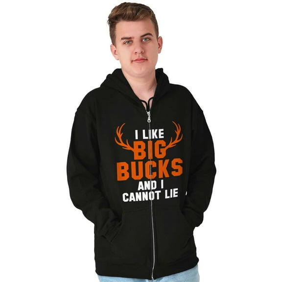 I Like Big Bucks Funny Hunting Zip Hoodie Sweatshirt Men Brisco Brands S