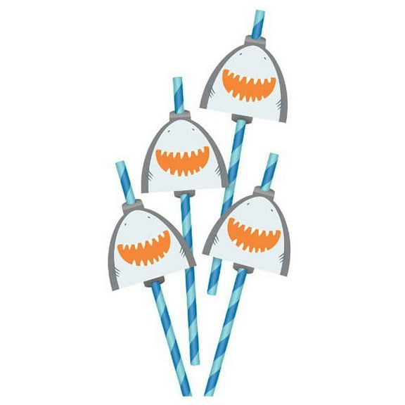 Pirate Party 'Ahoy Birthday' Decorated Paper Straws (12ct)
