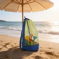 thumbnail image 4 of JJV Large Capacity Mesh Beach Bag Storage Tote with Drawstring Closure for Shells Crabbing Tools Wet Swimsuits Towels for Outdoor Play Supplies 19x9 Inch, 4 of 6