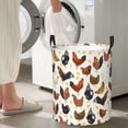 thumbnail image 4 of Picia Roosters and Chickens Large Laundry Basket, Waterproof, Freestanding Laundry Hamper, Collapsible Tall Clothes Hamper with Extended Handles-Small, 4 of 8