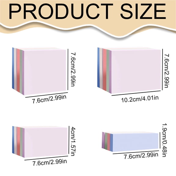 400 Sheets Sticky Notes Colored Adhesive Note Pads Soft Touch Paper Pads Self-Stick Pads Easy to Post Reminder Notes for Office Home Organization Writing Reminders Planning, Multicolor 4.01"X2.99"