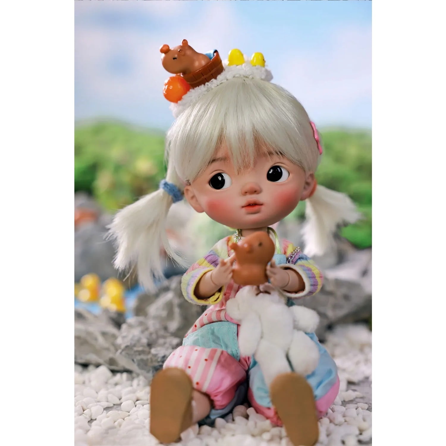 Xavi 1/6 Bjd Doll Omelet Body Rainbow Cute Girl Double Eyelids Capybara Headwear  High Quality Ball Jointed Dolls