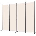 thumbnail image 1 of ZXNYH Room Divider, 4 Panel Folding Privacy Screens with Wider Support Feet, 6 Ft Portable Room Partition for Room Separator, 88" W X 71" H, Black, 1 of 7