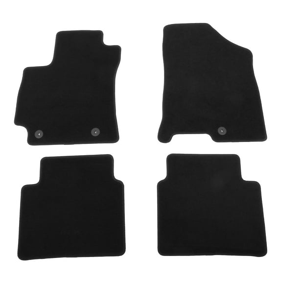 Ikon Motorsports Front & Rear Liner Floor Mats Fits 2024-2025 Hyundai Kona Gas, Black Nylon OEM Fitment Style Anti-slip Carpets Replacement 4PCS