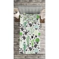 thumbnail image 3 of Ambesonne Cactus Quilted Bedspread Set 2 Pcs, Hedgehog Saguaro Cartoon, Twin Size,, 3 of 3