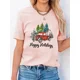 thumbnail image 4 of Camiseta con estampado de Navidad para mujer, camisetas básicas de manga corta a la moda, Año Nuevo, 4 of 5