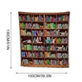 thumbnail image 3 of Linaba Clearance Kids Teens Bookshelf Blanket Retro Flannel Fleece Throw Blanket Novel Gift Books Lovers Vintage Library Pattern Super Soft Warm Blanket and Throws, Book Reader Gifts, 3 of 9
