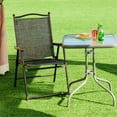 thumbnail image 3 of Costway Set of 2 Patio Folding Sling Back Chairs Camping Deck Garden Beach Gray, 3 of 9