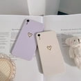thumbnail image 2 of Compatible with iPhone XR Case for Soft Liquid Silicone Gold Heart Pattern Slim Protective Shockproof Case for Women Girls for iPhone XR-Purple, 2 of 14