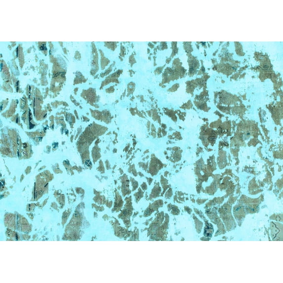 Ahgly Company Indoor Rectangle Abstract Light Blue Modern Area Rugs, 2' x 3'