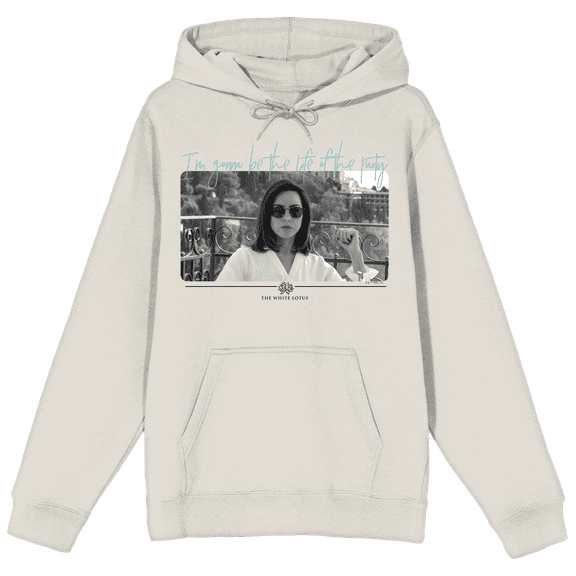 White Lotus Harper I'm Gonna Be The Life Of The Party Long Sleeve Sand Adult Hooded Sweatshirt-3XL