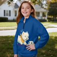 thumbnail image 4 of Xoenoiee West Highland White Terrier Soccer Print Girls Half Zip Sweatshirt Fleece Quarter Zip Pullover Sweatshirts Stand Collar Fall Clothes for Teen Girl, Size 11-12 Years, 4 of 7